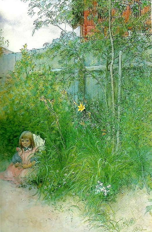 Carl Larsson brita i blomrabatten